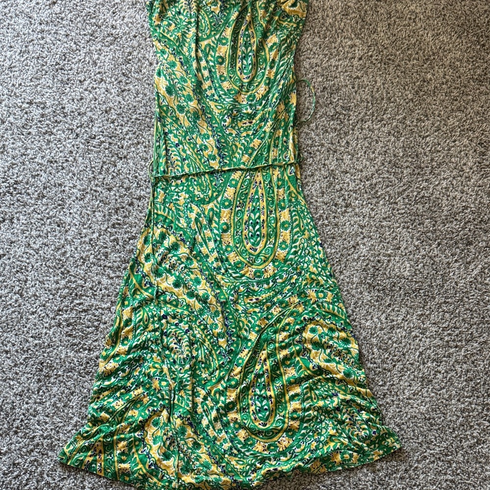 Lauren Ralph Lauren Sheer Floral Slip On Dress Size S Midi Layered Dress